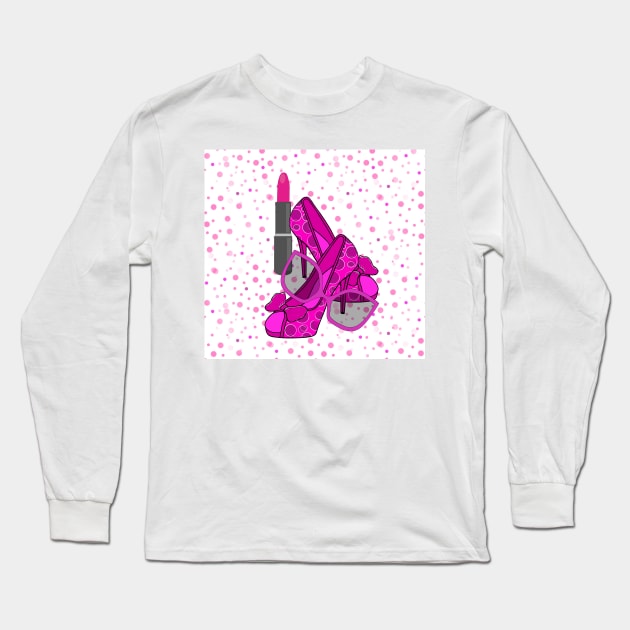 POLKA Dots And Women Fashion Long Sleeve T-Shirt by SartorisArt1